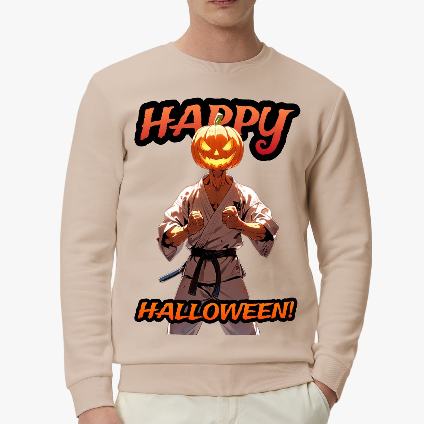 Halloween Martial Artist Pumpkin Sweatshirt