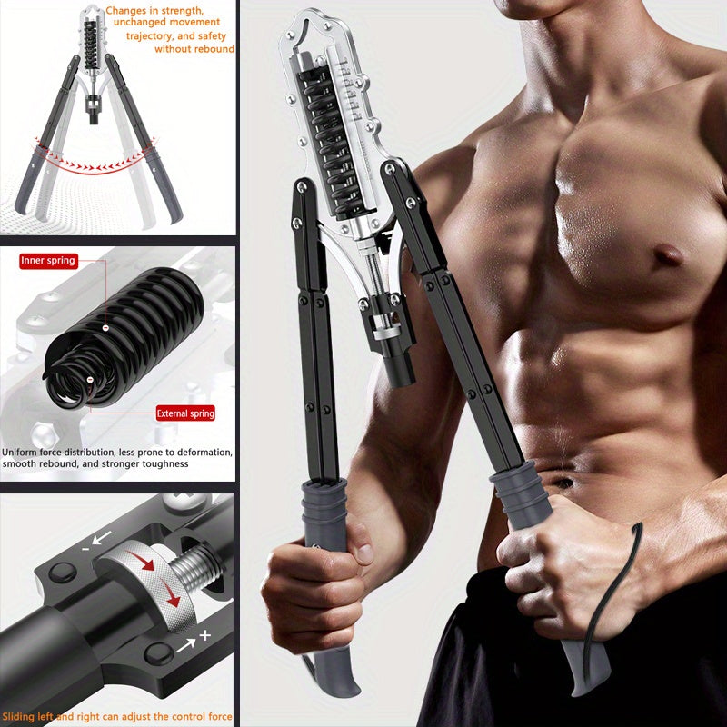 Adjustable Arm & Chest Strength Trainer with Hydraulic Grip – Perfect for Home Fitness