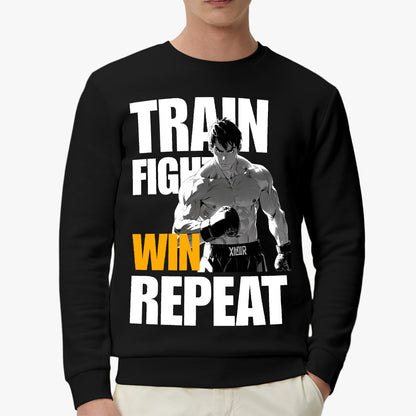 Warrior Spirit Sweatshirt - Bold Fighter Logo Design