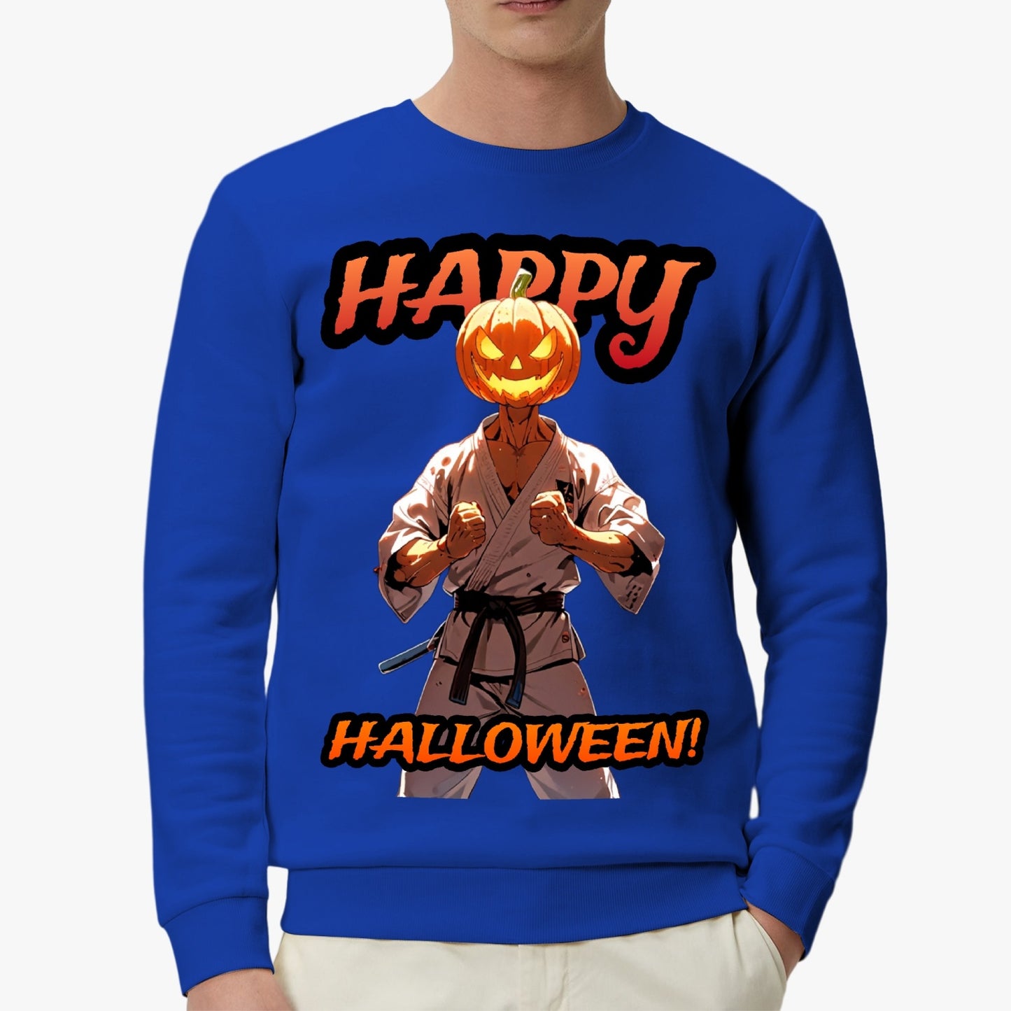 Halloween Martial Artist Pumpkin Sweatshirt