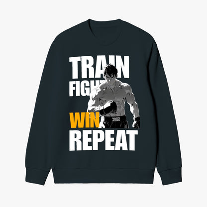 Warrior Spirit Sweatshirt - Bold Fighter Logo Design