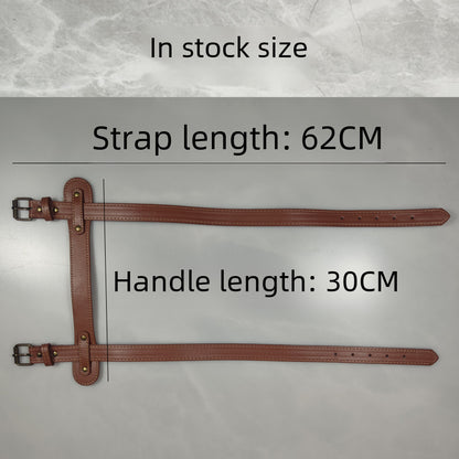 In Stock Supply Blanket Leather Hand Picnic Mat PU Portable Beach Mat Moisture-proof Mat Leather Strap