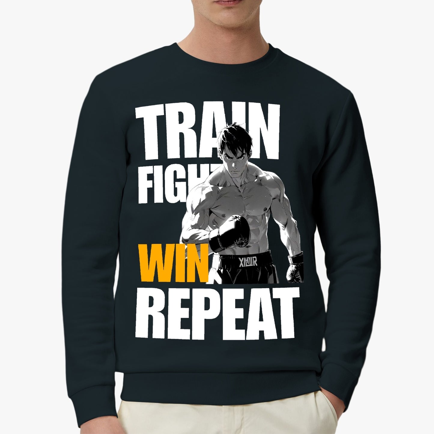 Warrior Spirit Sweatshirt - Bold Fighter Logo Design