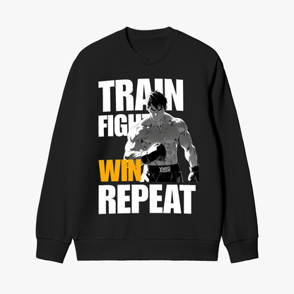 Warrior Spirit Sweatshirt - Bold Fighter Logo Design